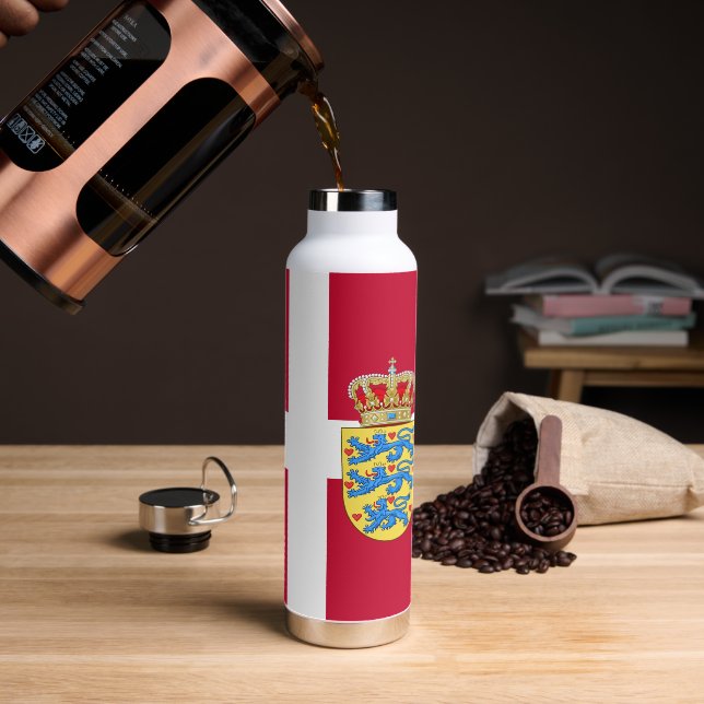 Denmark Insulated Bottle, Danish Flag Water Bottle (Coffee)