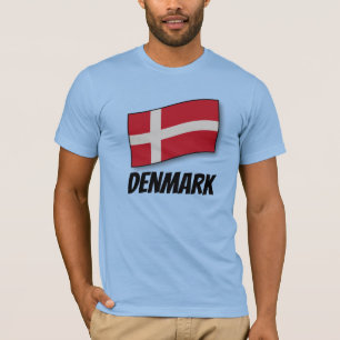Denmark, labeled flag, T-Shirt