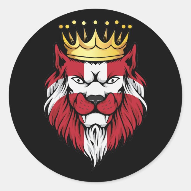 Denmark Lion King Flag Classic Round Sticker (Front)
