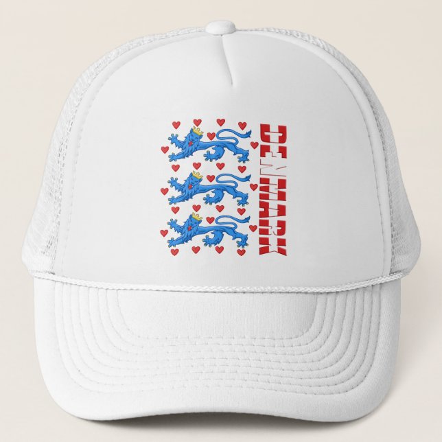 Denmark lions logo Danmark royal crest Trucker Hat (Front)