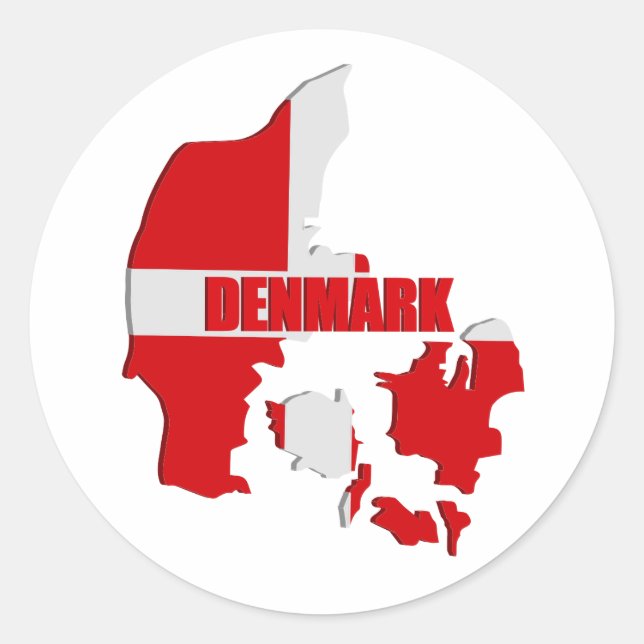 Denmark map bottle opener classic round sticker (Front)