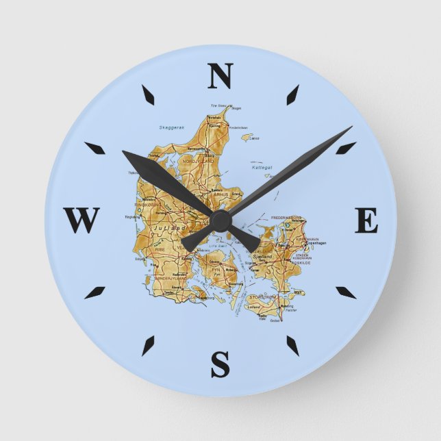 Denmark Map Clock (Front)