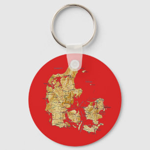 Denmark Map Keychain