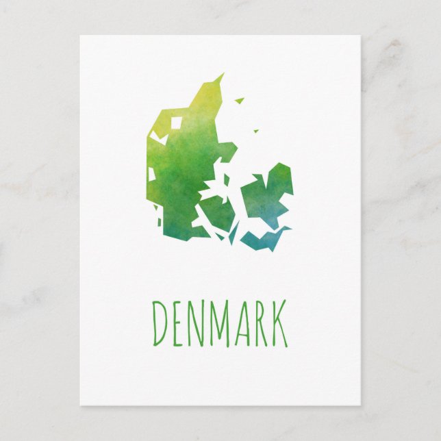 Denmark Map Postcard (Front)