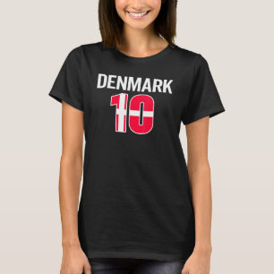 Denmark No 10 Football Player Danish Soccer Flag D T-Shirt