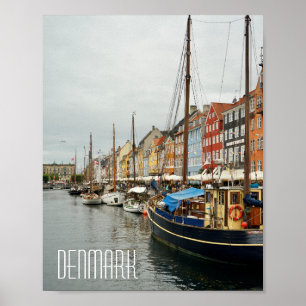 Denmark, Nyhavn street boats Poster
