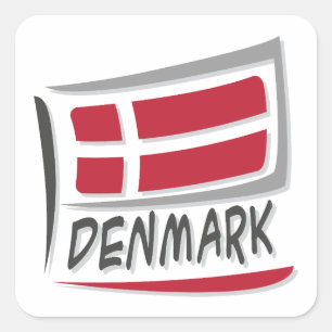 Denmark Pride X Flag Square Sticker