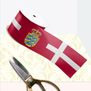 Denmark Ribbon, Emblem, patriotic, Danish Flag Satin Ribbon