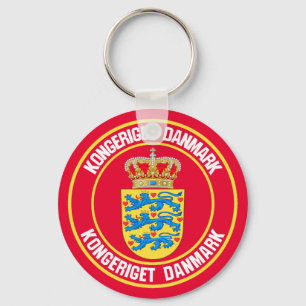 Denmark Round Emblem Key Ring