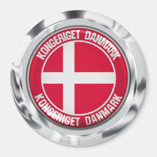 Denmark Round Emblem Magnet