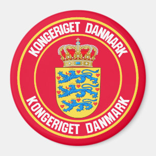 Denmark Round Emblem Magnet