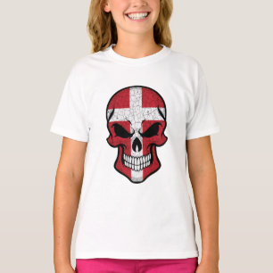 Denmark Smiling Skull Flag T-Shirt