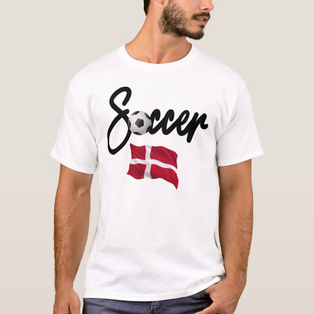 Denmark Soccer - Danish Flag  T-Shirt (Front)