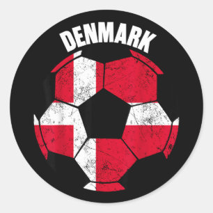 Denmark Soccer Game Player Football Fan Danish Classic Round Sticker