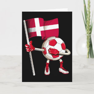 Denmark Soccer Jersey Danish Flag Footll Dab Funny Card