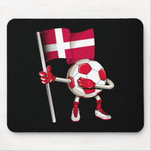 Denmark Soccer Jersey Danish Flag Footll Dab Funny Mouse Pad