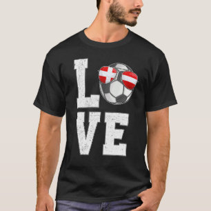 Denmark Soccer Love Dane Fan Flag T-Shirt