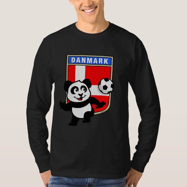 Denmark Soccer Panda (dark shirts) T-Shirt (Front)
