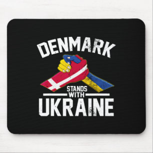 Denmark Stands With Ukraine Ukrainian Danish Flag Mouse Pad