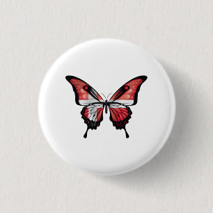 Denmark Swallowtail Butterfly Flag Sticker 3 Cm Round Badge