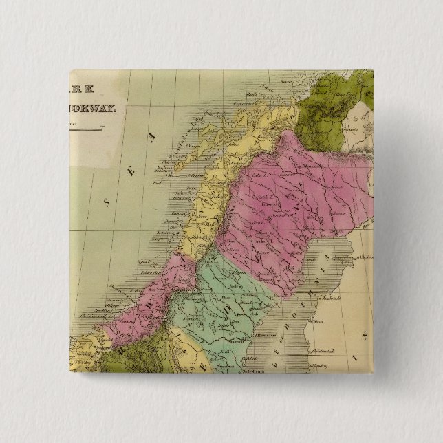 Denmark, Sweden and Norway 15 Cm Square Badge (Front)