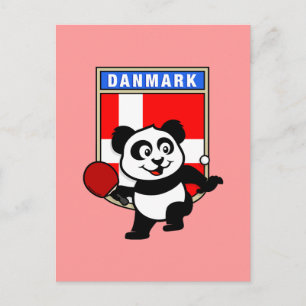 Denmark Table Tennis Panda Postcard