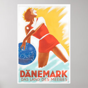 Denmark Travel Poster Danish Art Land Of Lakes