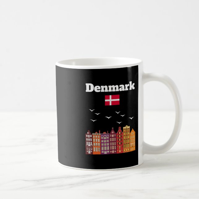 Denmark Vacation Lover Travel Souvenir Danish Flag Coffee Mug (Right)