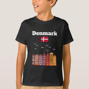 Denmark Vacation Lover Travel Souvenir Danish Flag T-Shirt