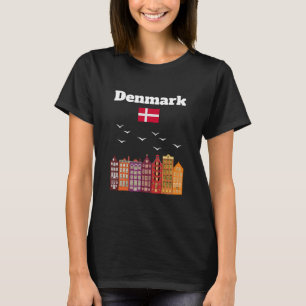 Denmark Vacation Lover Travel Souvenir Danish Flag T-Shirt