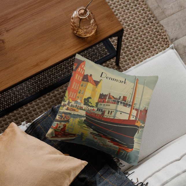 Denmark Vintage Travel Poster  Cushion (Creator Uploaded)