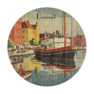 Denmark Vintage Travel Poster customisable Cutting Board