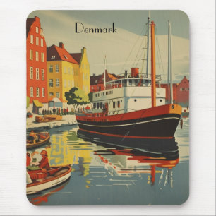 Denmark Vintage Travel Poster customisable Mouse Pad