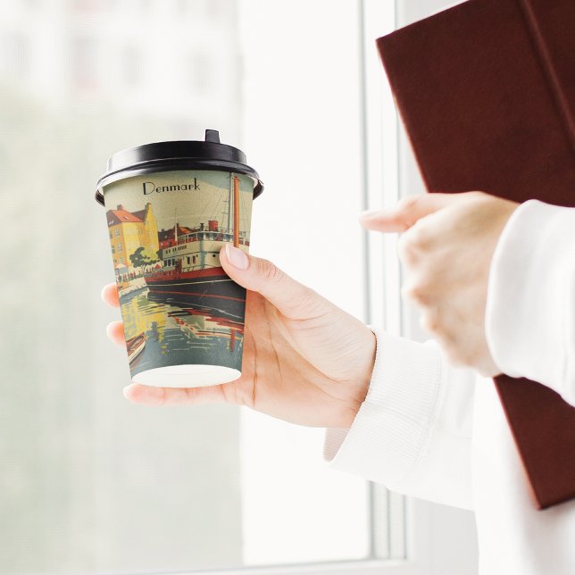 Denmark Vintage Travel Poster customisable Paper Cups (Creator Uploaded)