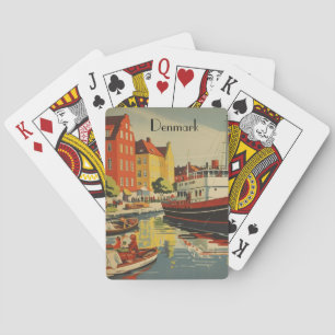 Denmark Vintage Travel Poster customisable Playing Cards