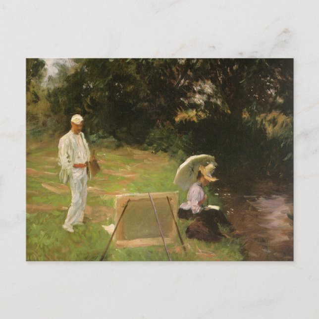 Dennis Miller Bunker Painting at Calcot by Sargent Postcard (Front)