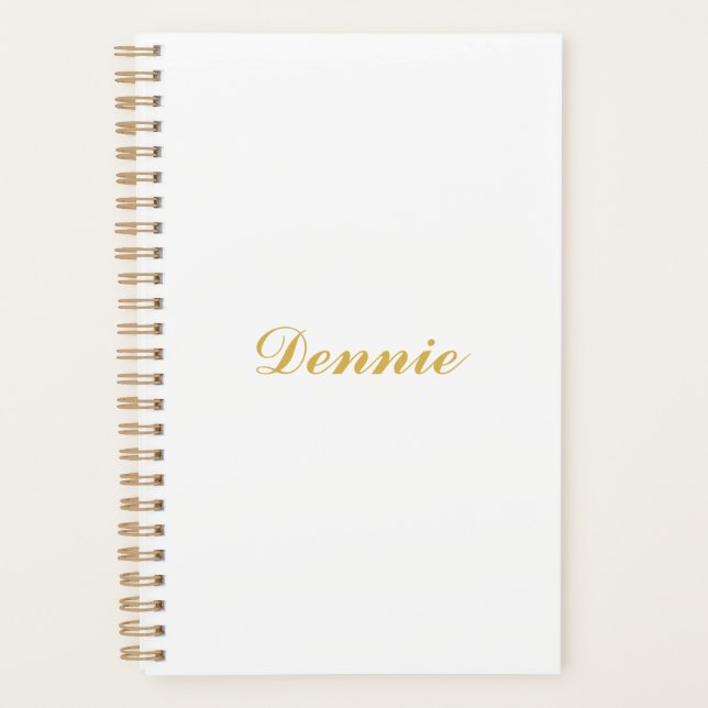 Dennis Typography Gold Script Personalised Gift Planner (Front)