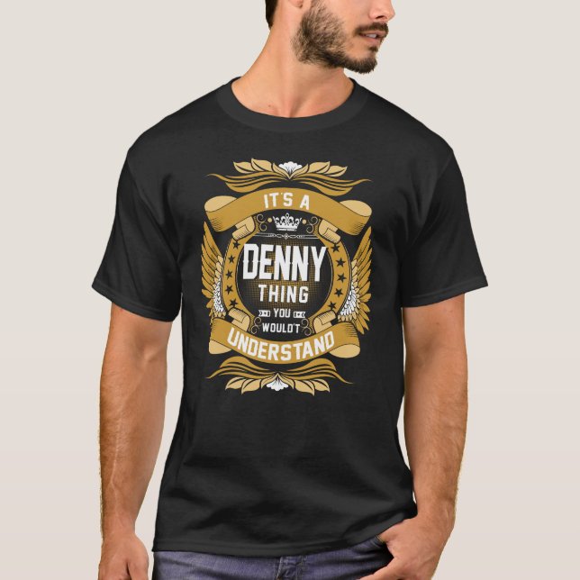 DENNY Name, DENNY family name crest T-Shirt (Front)