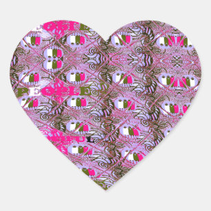 Dense and Intricate Abstract Pattern Art Print Heart Sticker
