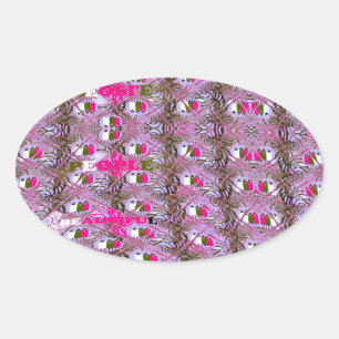 Dense and Intricate Abstract Pattern Art Print Oval Sticker