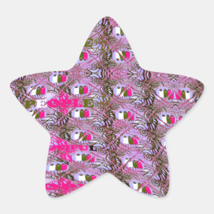 Dense and Intricate Abstract Pattern Art Print Star Sticker