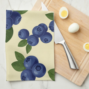 Dense Blueberry Seamless Pattern Tea Towel