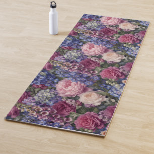 Dense English Garden Floral Arrangement Yoga Mat