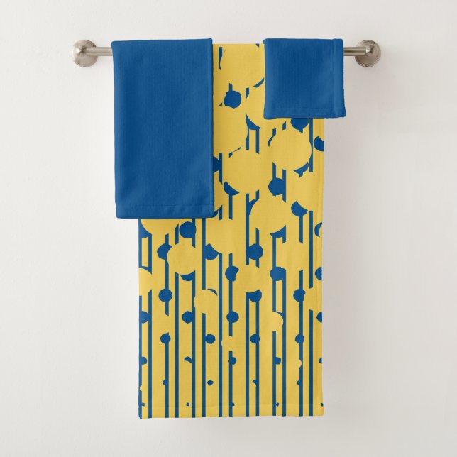Density in Blue and Yellow - Towel Set (Insitu)