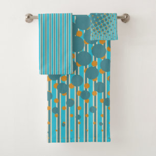 Density in Turquoise and Orange - Towel Set