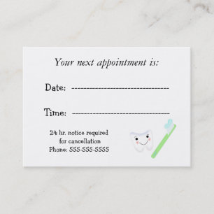 Dental Appointment Card