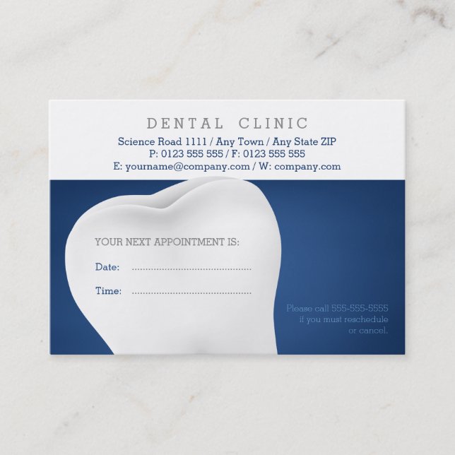 Dental Appointment Card | Blue Dentist (Front)