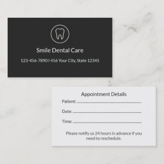 Dental Appointment Card for Medical Clinics