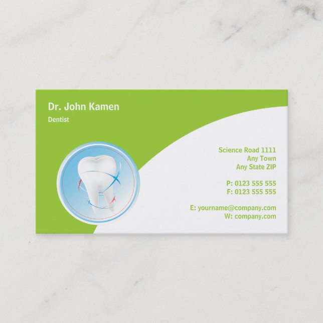 Dental Appointment Card | Green (Front)