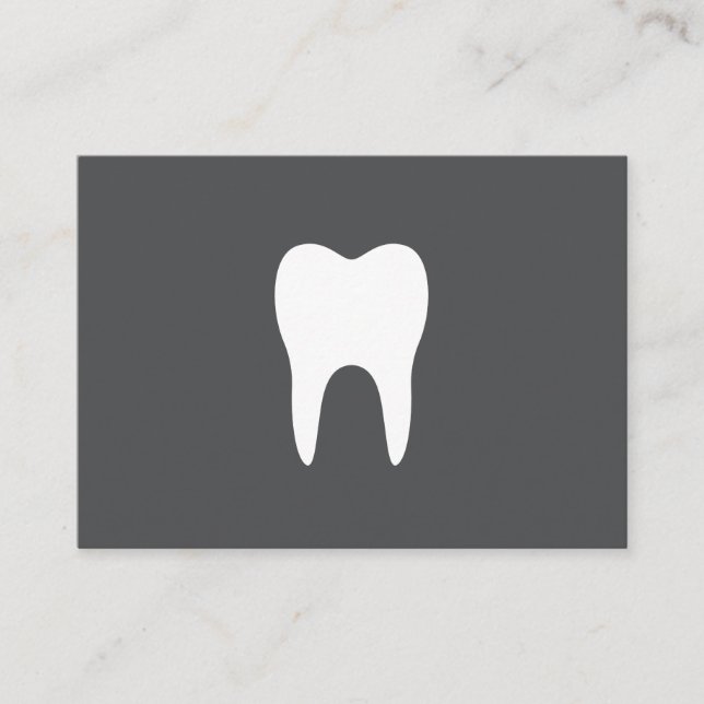 Dental appointment cards - grey, white tooth logo (Front)
